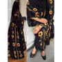 Women Print Abaya Muslim Elegant Scarf Cardigan Morocco Kaftan Eid Jalabiya Ramadan Vestidos Largos Islam Party Arab Long Robe