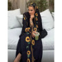 Women Print Abaya Muslim Elegant Scarf Cardigan Morocco Kaftan Eid Jalabiya Ramadan Vestidos Largos Islam Party Arab Long Robe