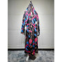 Eid Women Abaya Hijab Print Cardigan Dress Headscarf 2 Piece Set Muslim Dubai Morocco Kaftan Ramadan Saudi Robe Vestidos Largos