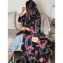 Eid Women Abaya Hijab Print Cardigan Dress Headscarf 2 Piece Set Muslim Dubai Morocco Kaftan Ramadan Saudi Robe Vestidos Largos