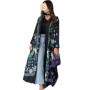 Middle Eastern Abaya Muslim Women's Fashion Printed Hijab Casual Cardigan Abaya Flared Coat