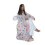 Fashion Printed Muslim Cardigan Robe Middle Eastern Abaya Set with Headscarf