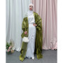 Eid Abaya Dubai Puff Sleeves Muslim Dress Silky Turkey Kaftans for WomenRobe Kimono Islam Abayas Femme Musulmane African