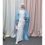 Eid Abaya Dubai Puff Sleeves Muslim Dress Silky Turkey Kaftans for WomenRobe Kimono Islam Abayas Femme Musulmane African