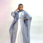 Eid Abaya Dubai Puff Sleeves Muslim Dress Silky Turkey Kaftans for WomenRobe Kimono Islam Abayas Femme Musulmane African