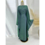 Ramadan Eid Summer Satin Batwing Abaya Dubai Women Islam Muslim Maxi Kaftan Dresses Kebaya Caftan Marocain Robe Femme Musulmane
