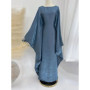 Ramadan Eid Summer Satin Batwing Abaya Dubai Women Islam Muslim Maxi Kaftan Dresses Kebaya Caftan Marocain Robe Femme Musulmane