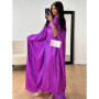 Ramadan Eid Summer Satin Batwing Abaya Dubai Women Islam Muslim Maxi Kaftan Dresses Kebaya Caftan Marocain Robe Femme Musulmane