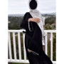 Ramadan Muslim Abaya Nida Black Dress With Crystal chain Elegant Islamic Sets Dubai Long Woman Evening dresses Moroccan Caftan