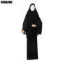 Jersey Prayer Set Stretchy EID Ramadan Islam Muslim Women Satin Rope Instant Hijab Khimar Skirt 2 Piece Jilbab