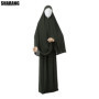 Jersey Prayer Set Stretchy EID Ramadan Islam Muslim Women Satin Rope Instant Hijab Khimar Skirt 2 Piece Jilbab