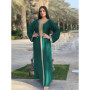 Eid Satin Abaya Dubai Jalabiya Muslim Dress Turkey Islam Robe Longue Djelaba Femme Musulman Dresses for Women Kaftan Marocain