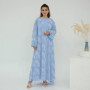 2pcs Abaya with Hijab Women Ramadan Muslim Dress Jilbab Kebaya Islam Kaftan Robe 3D Floral Mesh Abayas 2026 Eid Mubarak Dresses