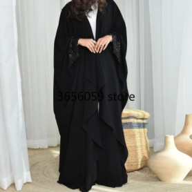 Ramadan Sequin Open Abayas for Women Muslim Dress Islam Jalabiya Eid Djellaba Kebaya Turkey Kaftan Kimono Cardigan Arabic Robe