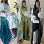 Yellow Abaya Dubai Luxury Women Muslim Maxi Dress Kimono Cardigan Turkey Kaftan Kebaya Caftan Marocain Femme Djellaba Jalabiya