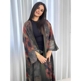 Eid Abaya Women Print Cardigan Dress Muslim Autumn Dubai Vestidos Largos Long Kaftan Arab Robe Party Caftan Jalabiya Ramadan