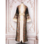Muslim Modest Two Pieces Prom Dress Black Gold Colorful Embroidery Abaya Turkish Kaftan Maxi Robe For Women Formal Occasions