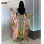 WINYI summer kaftan kuwait Women print Beach cover-ups dress abaya dubai luxury abaya muslim woman dubai Fashion evening dress