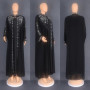 Luxury Diamonds African Dashiki Dresses for Women Kaftan Clothing Ramadan Robe Chiffon Long Dress Islam Muslim Abaya 2 Piece Set