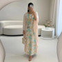 2026 Summer New Middle Eastern Women's Jacquard Heavy Embroidery Long Dress with Waist Design Robe