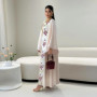 2026 Summer New Middle Eastern Women's Jacquard Heavy Embroidery Long Dress with Waist Design Robe