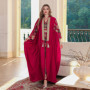 2025 Eid Muslim 2 Piece Set Women Embroidery Dresses Open Abaya Suit Jalabiya Ramadan Dubai Kaftan Party Vestidos Cardigan Robe