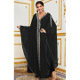 Abaya Morocco Kaftan Dubai Hooded Maxi Dress Bat Sleeve Farasha Kaftan Muslim Women African Open Kimono Boubou Evening Dresses