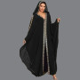 Abaya Morocco Kaftan Dubai Hooded Maxi Dress Bat Sleeve Farasha Kaftan Muslim Women African Open Kimono Boubou Evening Dresses