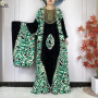 2026 New Summer Dress Bat Sleeve Casual Fashion Dress Embroidered Round Neck Cotton Women Long Maxi Loose Abaya African Vestidos