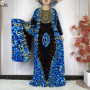 2026 New Summer Dress Bat Sleeve Casual Fashion Dress Embroidered Round Neck Cotton Women Long Maxi Loose Abaya African Vestidos