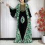 2026 New Summer Dress Bat Sleeve Casual Fashion Dress Embroidered Round Neck Cotton Women Long Maxi Loose Abaya African Vestidos