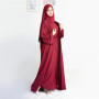 2 Piece Abaya Crepe Sleeveless Hijab Dress Matching Muslim Sets Open Abayas for Women Dubai Turkey African Islamic Clothing Robe