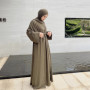 2 Piece Abaya Crepe Sleeveless Hijab Dress Matching Muslim Sets Open Abayas for Women Dubai Turkey African Islamic Clothing Robe