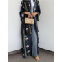 Eid Women Abaya Scarf Muslim Print Cardigan Dresses Abayas Kaftan Vestidos Arab Long Robe Ramadan Morocco Dubai Jalabiya 2025