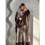 Women Abaya Scarf 2 Piece Set Cardigan Dress Dubai Eid Muslim Print Morocco Kaftan Party Jalabiya Vestidos Largos Arab Long Robe