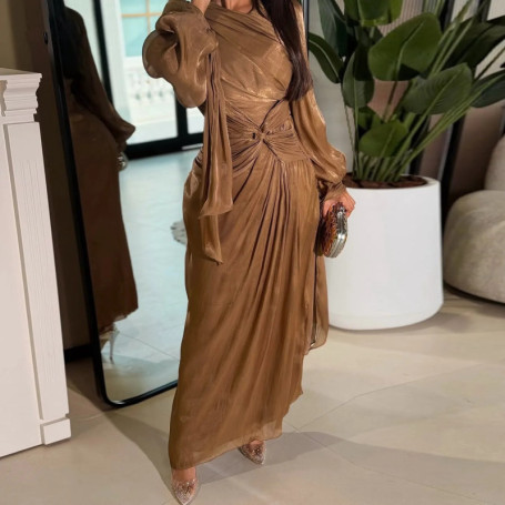 Eid Mubarak Women Pleated Evening Muslim Dress Dubai Abayas Turkey Kaftan Ramadan Islam Jalabiya Kebaya Musulmane Femme Vestido