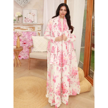 Pleated Women's Robe Embroidery Design 2025 Fall New Cardigan Women's Robe Abaya Featured Jacket Party Model