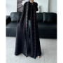 Autumn and Winter New Abaya Fashion Lapel Pleated Long Sleeved Cardigan Windbreaker Jacket Saudi Abayas for Women