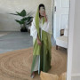 Eid Mubarak Gradient Abaya Women Fashion Muslim Dress Jilbab Kebaya Kaftan Robe Ramadan Abayas with Hijab Niqab Islamic Clothing