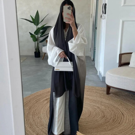 Eid Mubarak Gradient Abaya Women Fashion Muslim Dress Jilbab Kebaya Kaftan Robe Ramadan Abayas with Hijab Niqab Islamic Clothing