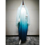 Eid Mubarak Gradient Abaya Women Fashion Muslim Dress Jilbab Kebaya Kaftan Robe Ramadan Abayas with Hijab Niqab Islamic Clothing