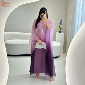 Party Dresses For Muslim Woman Kaftan Abaya Islamic O-Neck Batwing Sleeve Marocain Femme Galabia Dubai For Lady 2025 Fashion