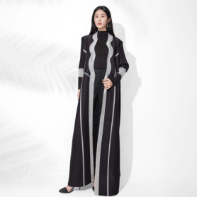 Abaya Miyake Pleated Stretch Robe Cardigan Plisse 2026 Spring Summer New Elegant Long Dress New Plus Size High-end Trench Coat