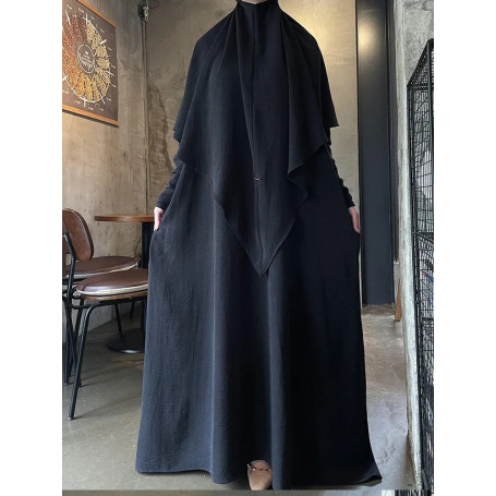 Long Khimar Dress Women Eid 2 Piece Set Musulman Ensembles Ramadan Muslim Abaya Prayer Garment Saudi Prayer Dress Niqab Jilbab