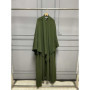 Long Khimar Dress Women Eid 2 Piece Set Musulman Ensembles Ramadan Muslim Abaya Prayer Garment Saudi Prayer Dress Niqab Jilbab