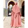Long Khimar Dress Women Eid 2 Piece Set Musulman Ensembles Ramadan Muslim Abaya Prayer Garment Saudi Prayer Dress Niqab Jilbab