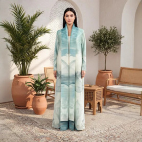 Abaya Miyake Pleated Trench Coat Dubai Robe Women's Evening Dress Plus Size 2026 Spring New Pleats Printed Robe Cardigan Jacket