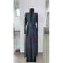 Miyake Pleated Fashion Sate Long Jacket Fall and Winter New Loose Corset Dress Full Sleeves Ethnic Style Abaya