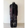 Miyake Pleated Fashion Sate Long Jacket Fall and Winter New Loose Corset Dress Full Sleeves Ethnic Style Abaya