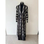 Miyake Pleated Fashion Sate Long Jacket Fall and Winter New Loose Corset Dress Full Sleeves Ethnic Style Abaya